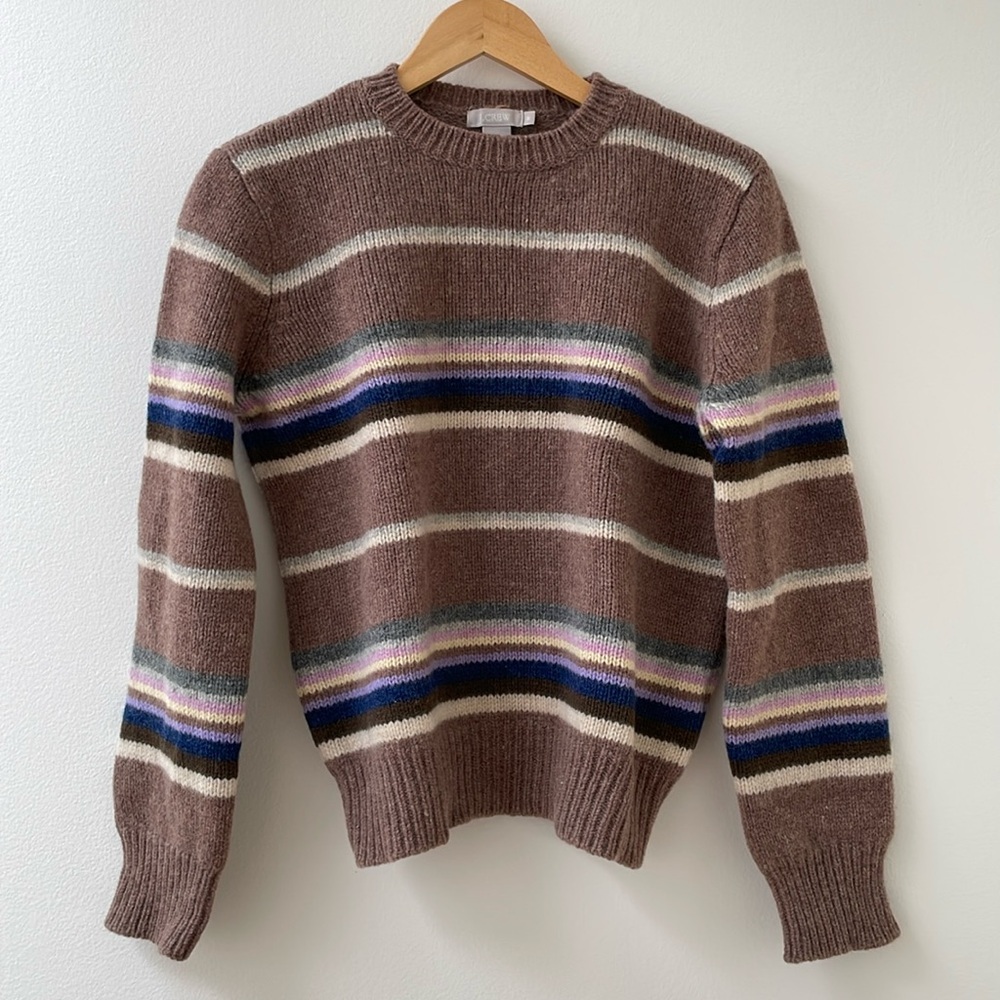 J.Crew 100% wool striped sweater